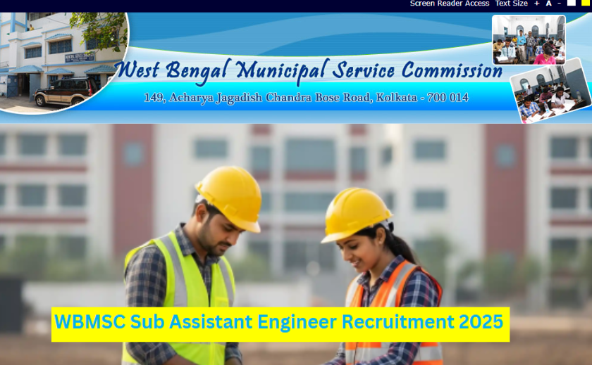 WBMSC Sub‑Assistant Engineer Recruitment 2025 - Apply Online for 125 Posts